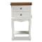 Baxton Studio Darla French White and Cherry Brown Finished Wood 2-Drawer Nightstand 165-10695 - alternate 7